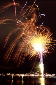 河口湖湖上祭、花火大会