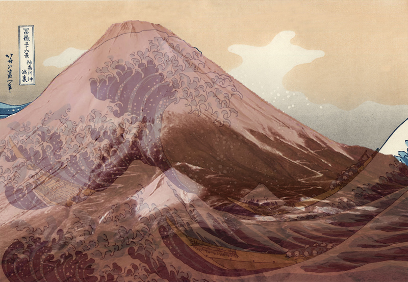 葛飾北斎の神奈川沖浪裏(富嶽三十六景)の解説 - 富士山はどの場所の 